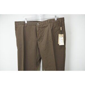 Burberry London Brown Slim Fit 100% Cotton Dress Pants Sz 58 NEW